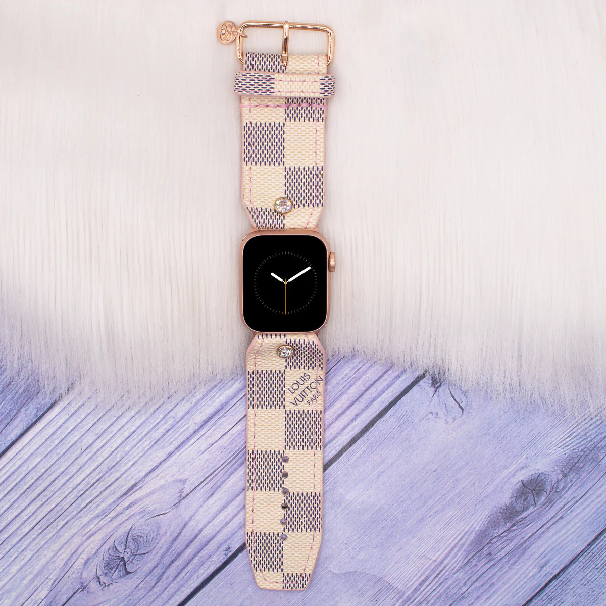 Upcycled LV Damier Azur with Pink Watchband | Sparkl