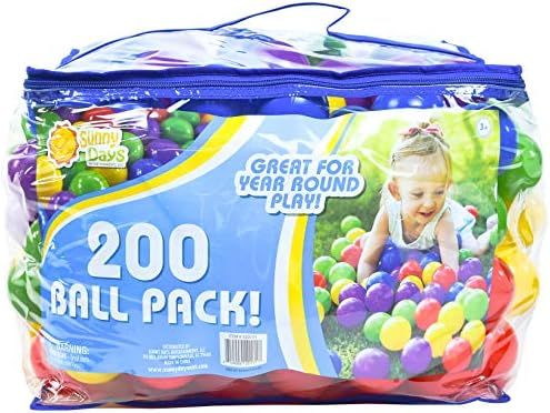 Sunny Days Entertainment 200 Count Colorful Play Balls – Phthalate and BPA Free Non-Toxic Crush... | Amazon (US)