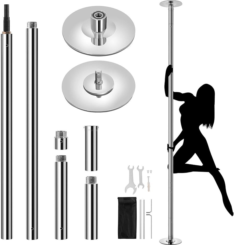 Yaheetech Dance Pole Portable Dancing Pole Height Adjustable 88.6''-108.1'' Static Spinning Pole ... | Amazon (US)