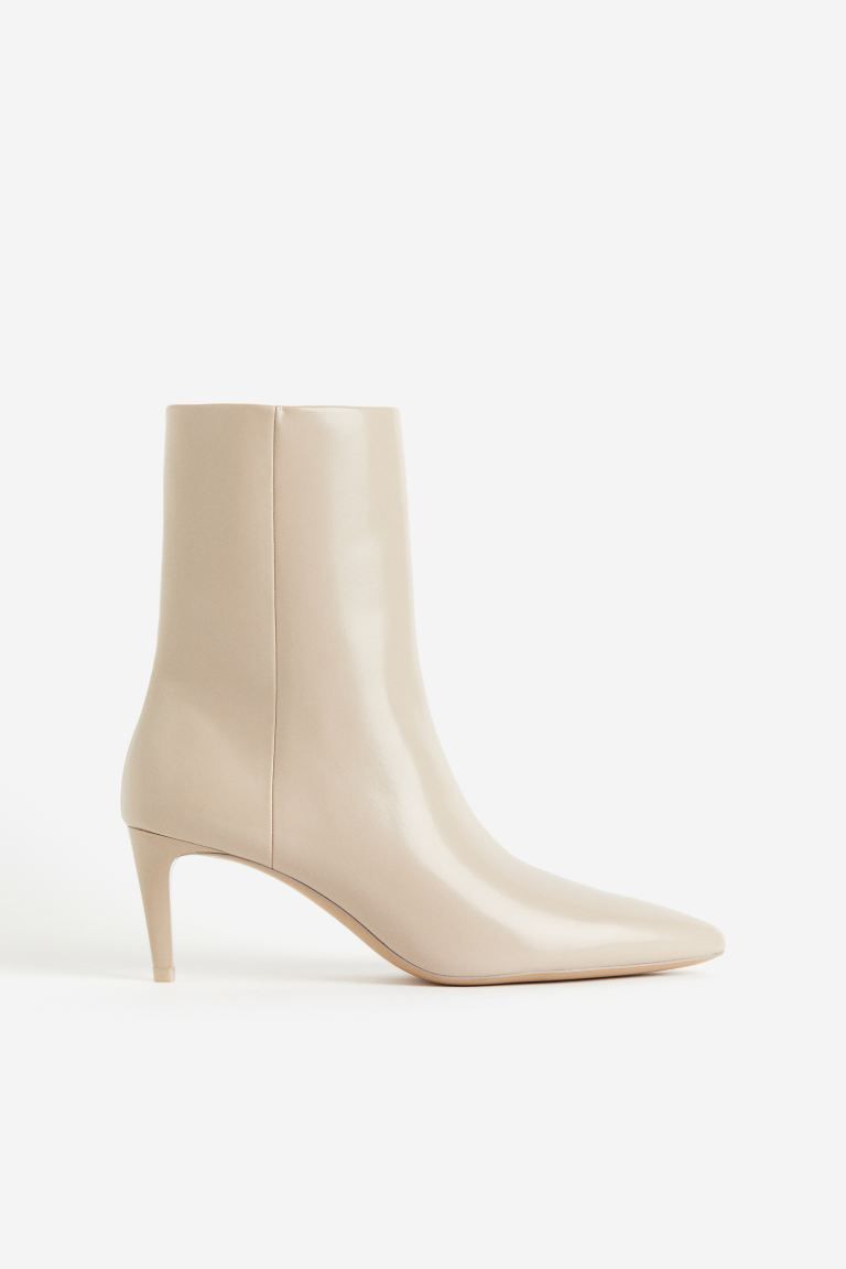 Heeled boots - Light beige - Ladies | H&M GB | H&M (UK, MY, IN, SG, PH, TW, HK, KR)