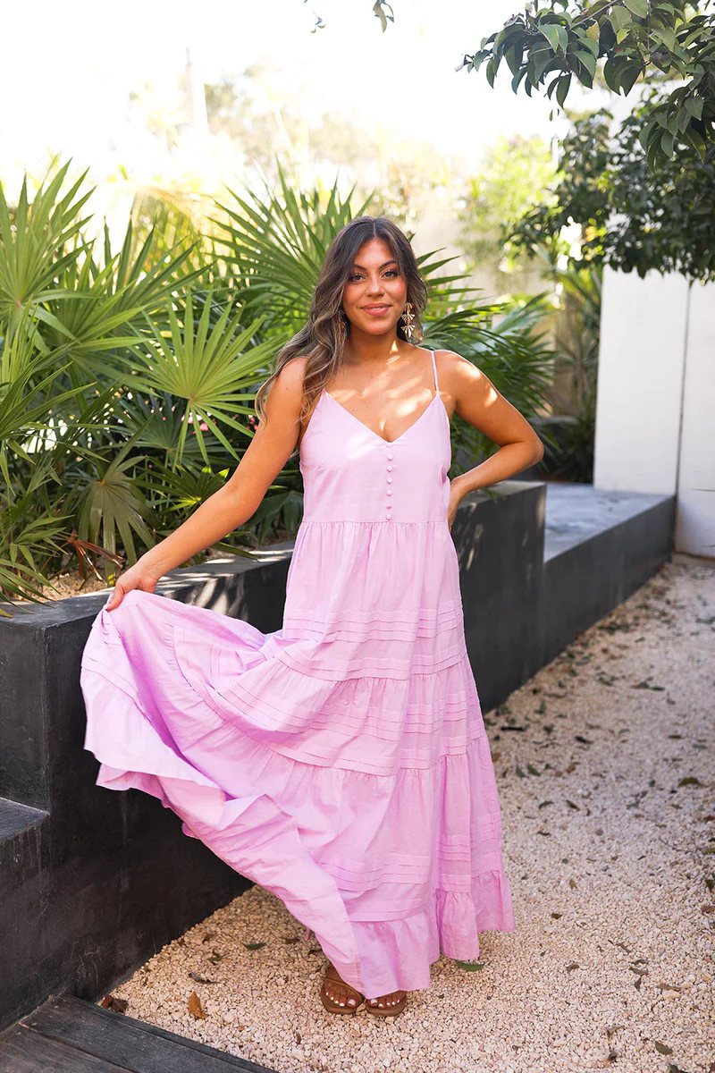 BuddyLove | Jaxon Tiered Maxi Dress | Lavender | BuddyLove