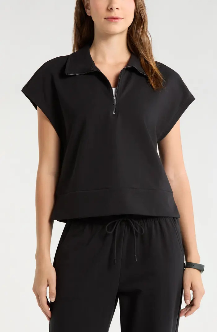 Tempo Terry Half Zip Short Sleeve Sweatshirt | Nordstrom