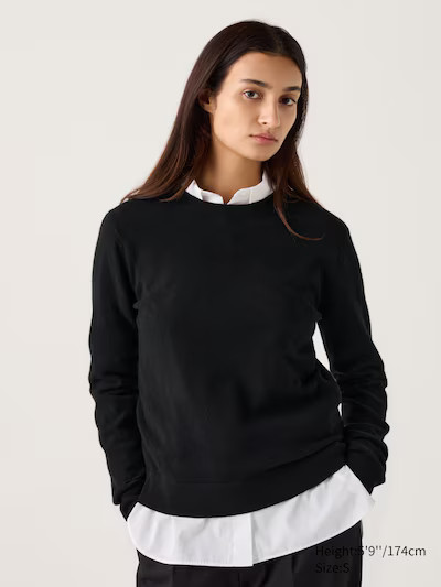 Women's 100% Cashmere Crew Neck Jumper | UNIQLO UK | UNIQLO (UK)