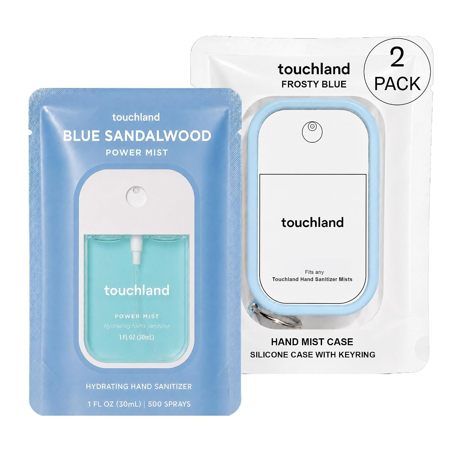 Touchland Cool Drift Set Blue Sandalwood Hydrating Hand Sanitizer & Case | Amazon (US)