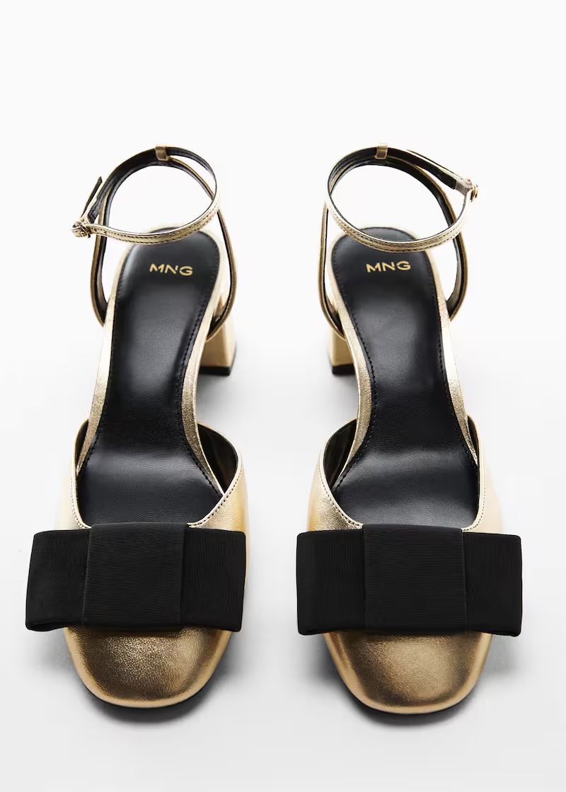Metallic shoes with bow -  Women | Mango USA | MANGO (US)