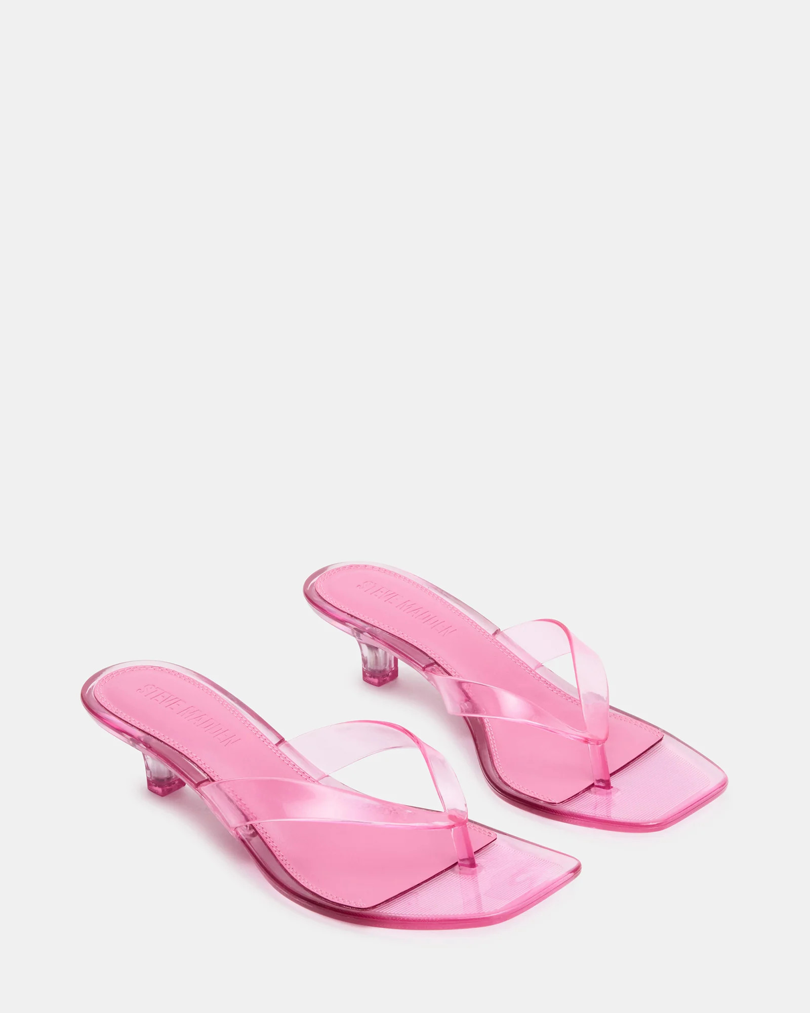 TRACIE Jelly Pink Thong Strap Women's Kitten Heel | Steve Madden (US)
