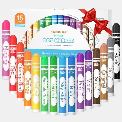 Shuttle Art Dot Markers, 15 Colors Washable Dot Markers for Toddlers,Bingo Daubers Supplies for K... | Amazon (US)