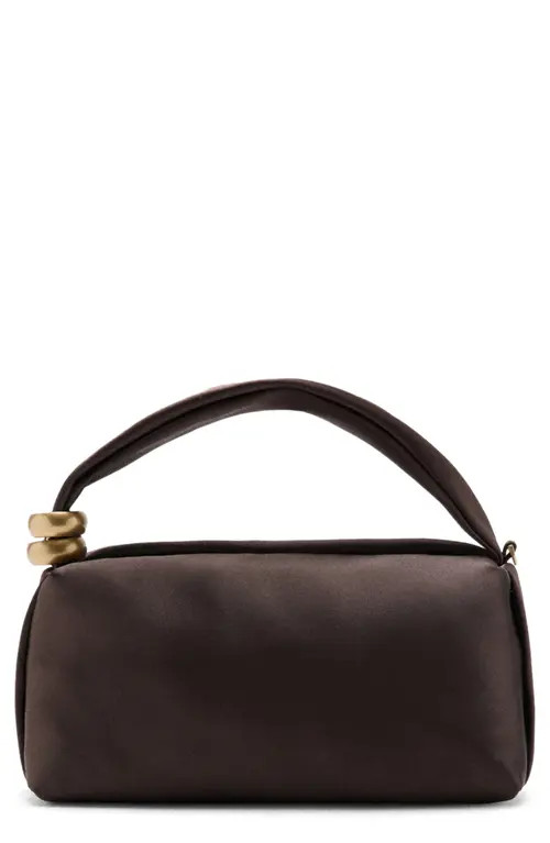 MANGO Satin Top Handle Bag in Chocolate at Nordstrom | Nordstrom