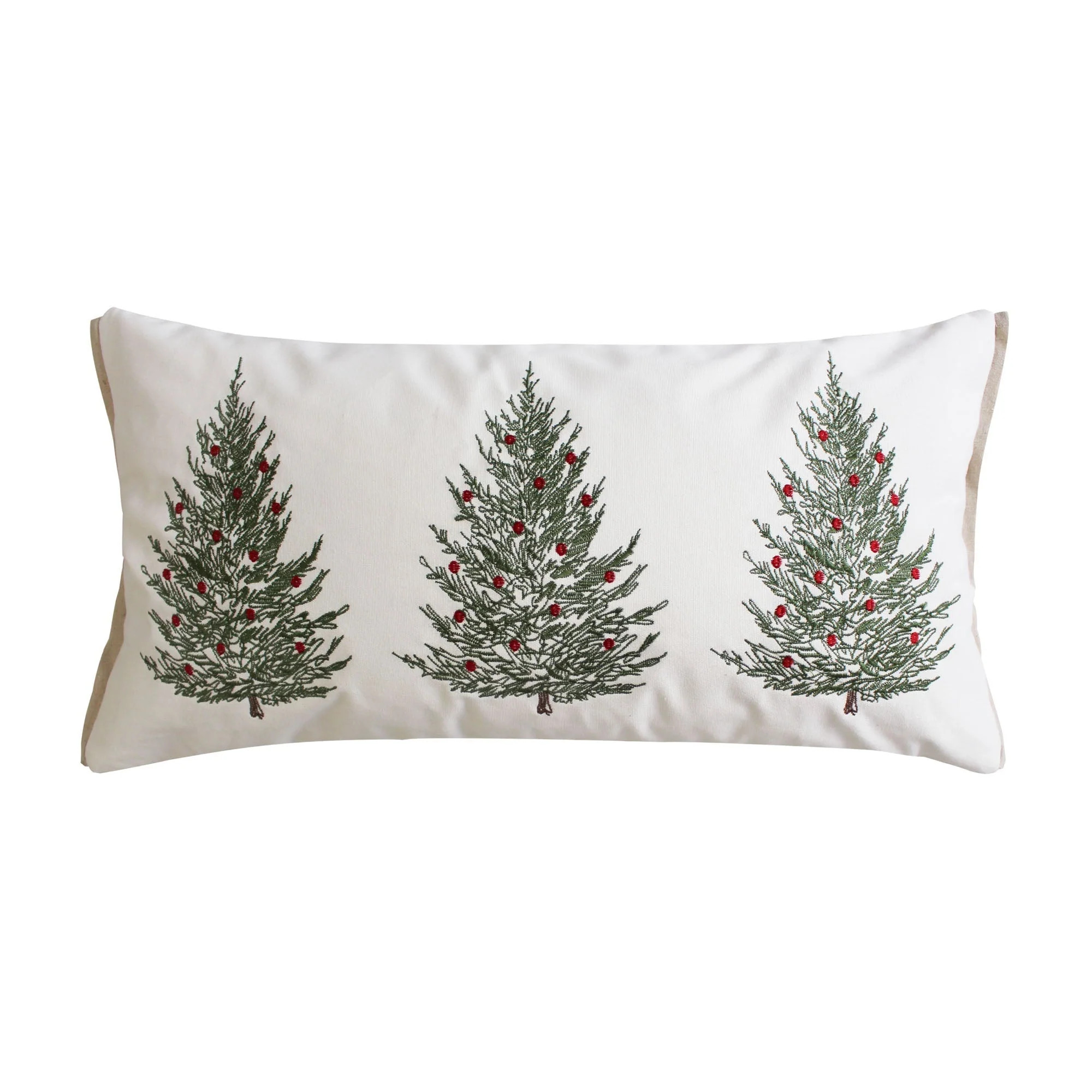 Folk Deer Christmas Trees Pillow - 12x24 | Levtex Home