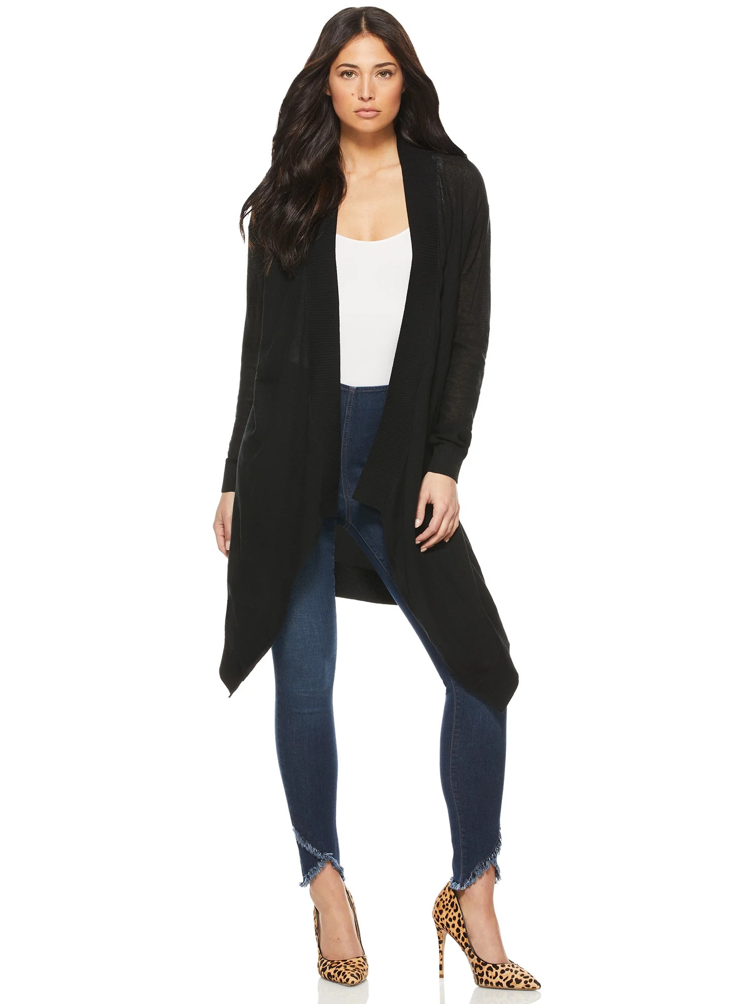 Sofia Jeans by Sofia Vergara Women’s Waterfall Cardigan - Walmart.com | Walmart (US)