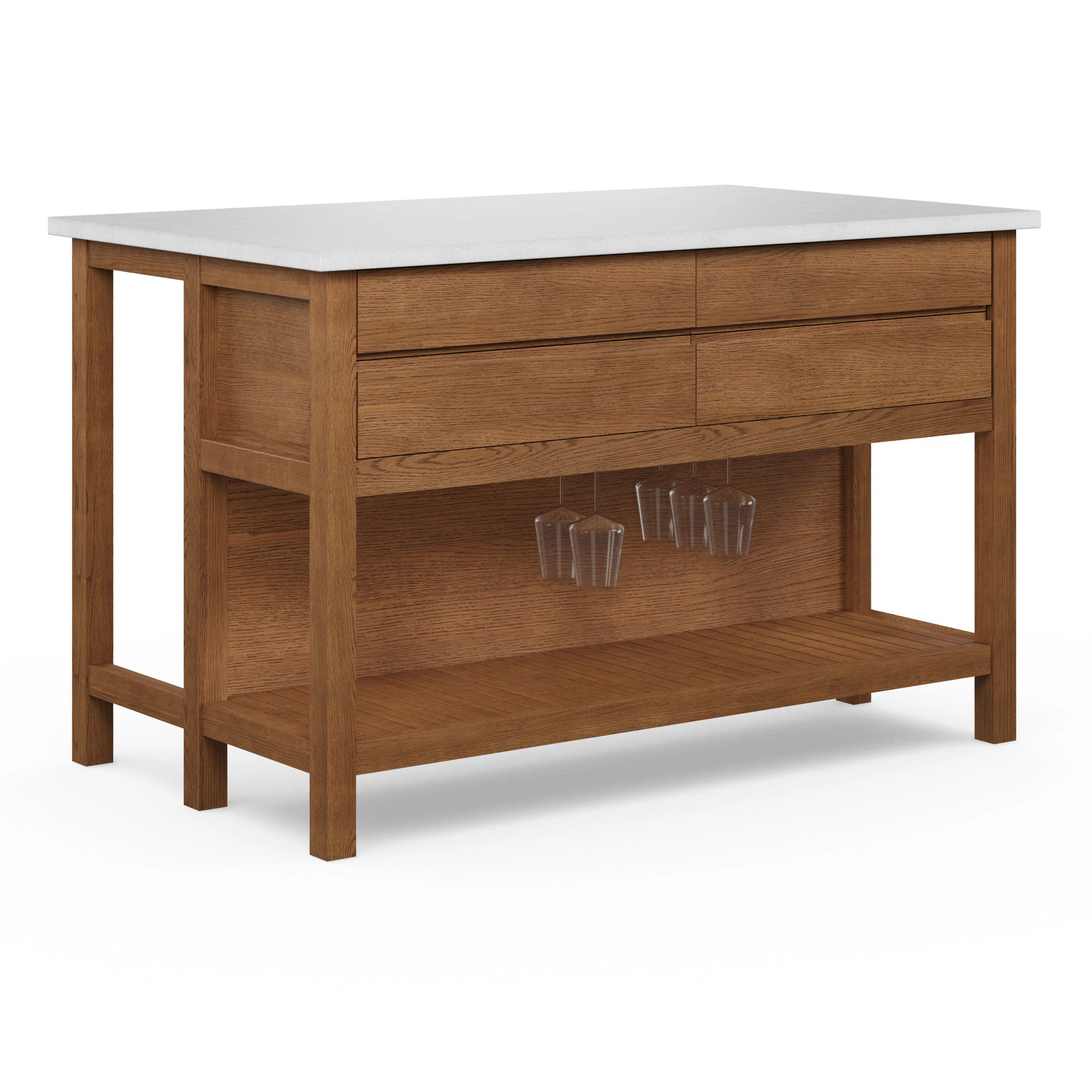 Quincy 57.5" Kitchen Island - Smoked Oak | Article