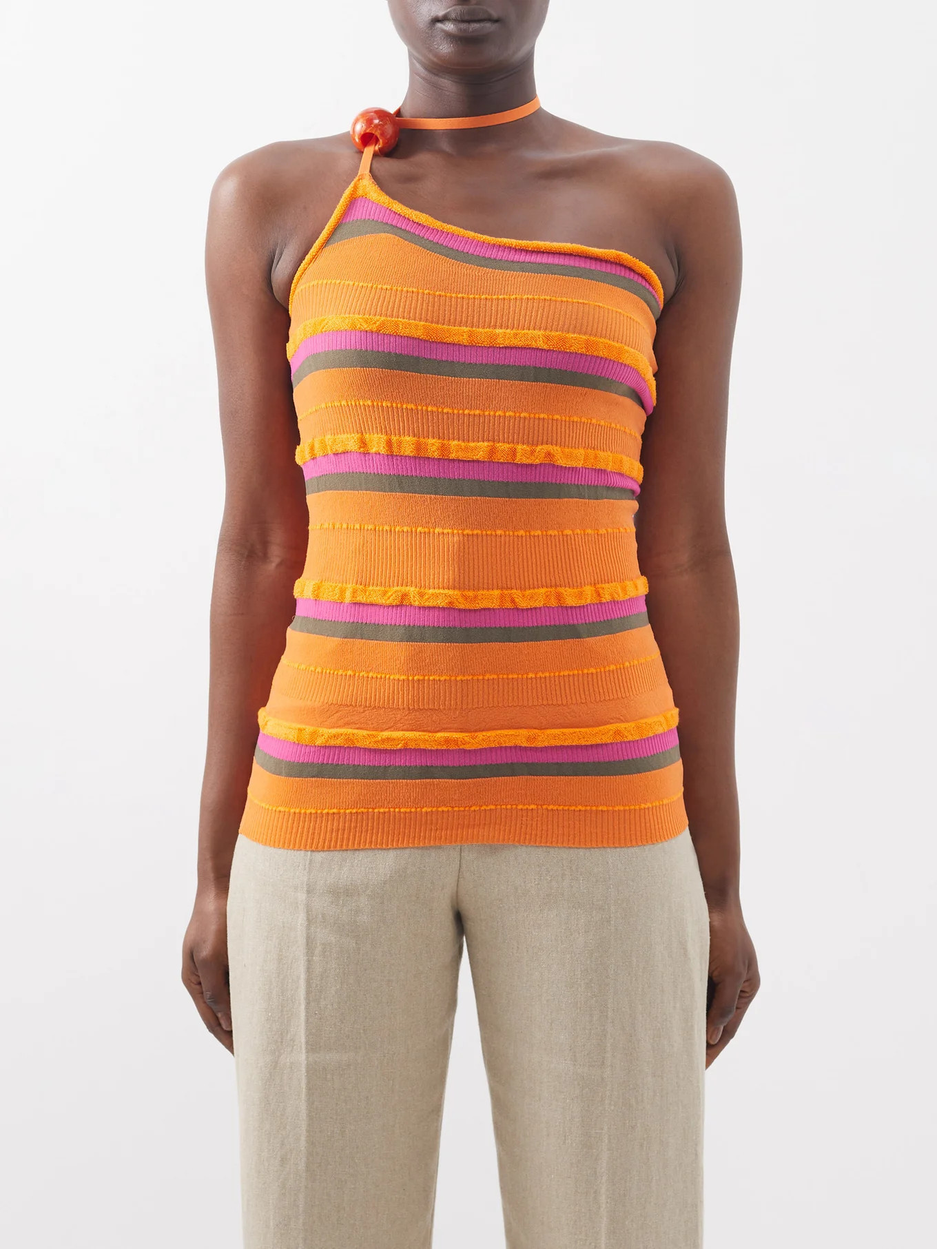 Concha bead-embellished striped top | Matches (EU)