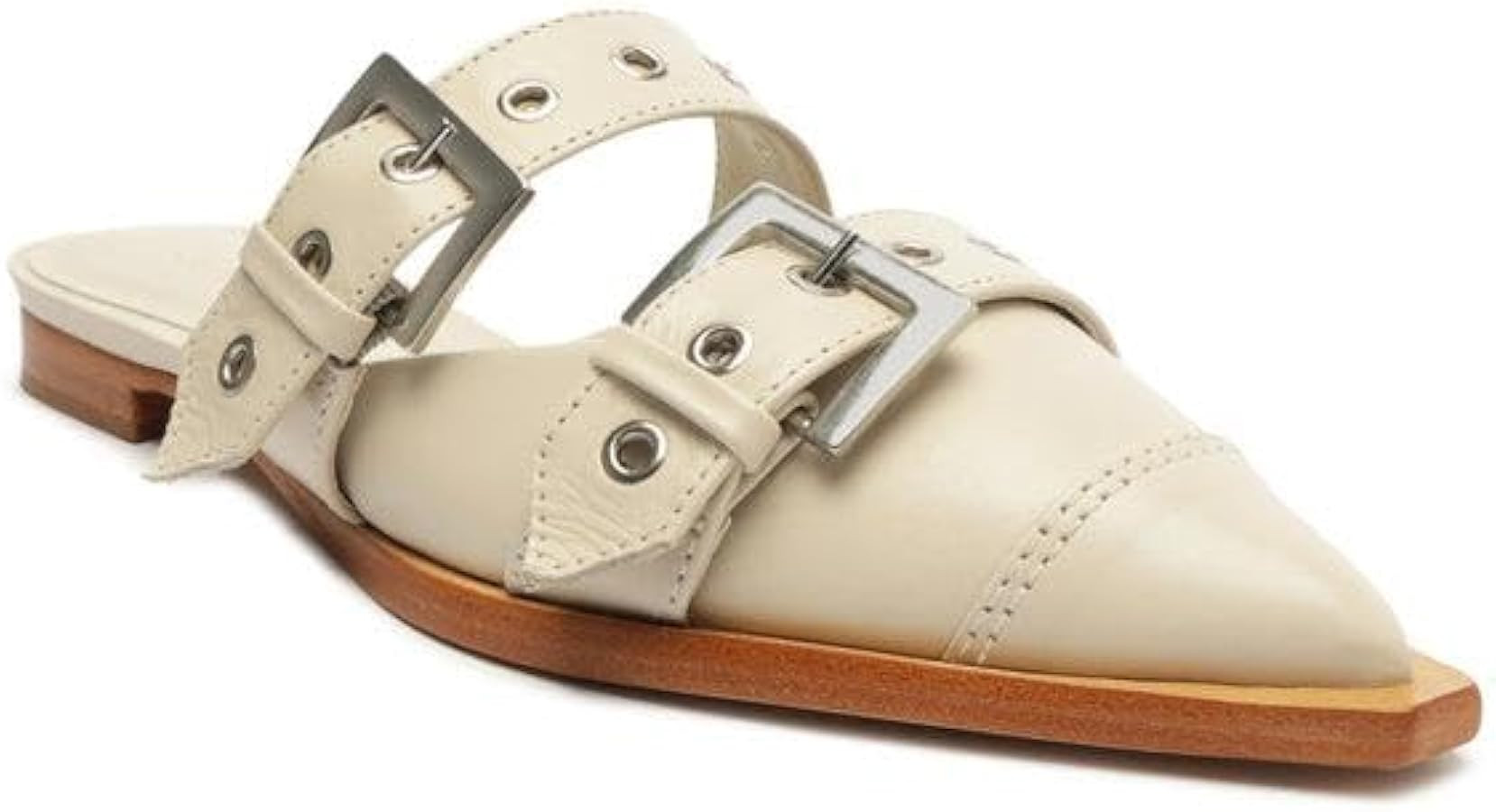 Wide Buckle Ballet Flats for Women Pointy Toe Mary Jane Flat Square Toe Dressy Flats Block Heel P... | Amazon (US)