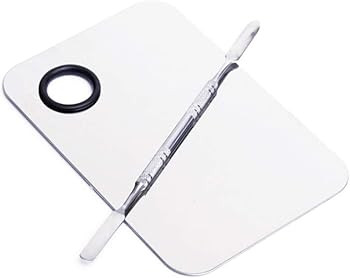 Stainless Steel Cosmetic Makeup Palette, Professional Cosmetic Mixing Makeup Palette Spatula Make... | Amazon (US)