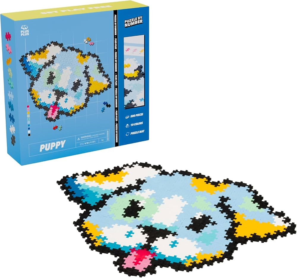 Plus Plus Puzzle By Number, 500 Piece Mini Interlocking Hashtag Color Blocks, 3D Pixel Art Kit fo... | Amazon (US)
