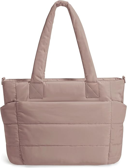 Tote Bag for Women Lightweight Puffer Tote Bag Large Nurse Bags Handbag with Pockets Zipper Closu... | Amazon (US)