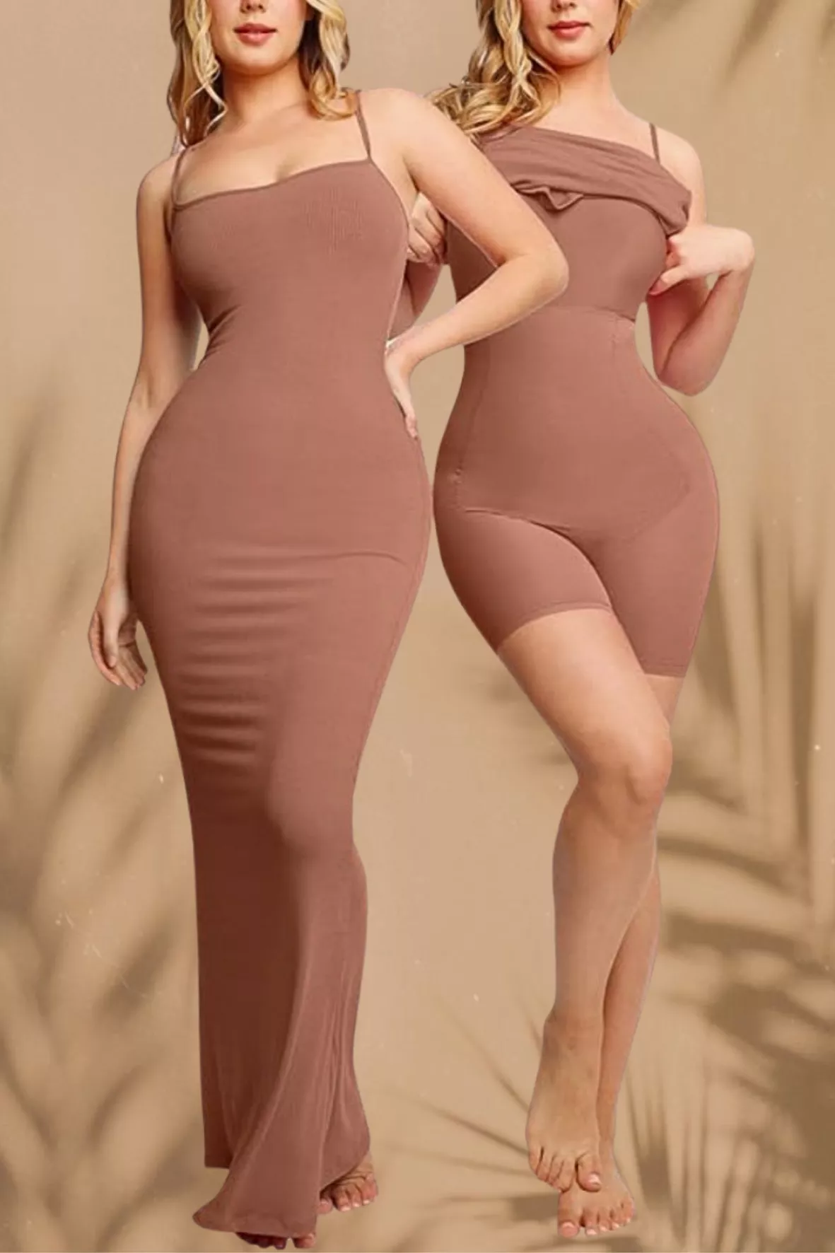 Popilush Long Sleeve Shaper Dress Built in Tummy Control Shapewear