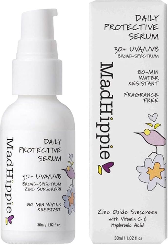 Mad Hippie Daily Protective Serum, 30 SPF Moisturizer & Mineral Sunscreen for Face, Zinc Oxide Mi... | Amazon (US)