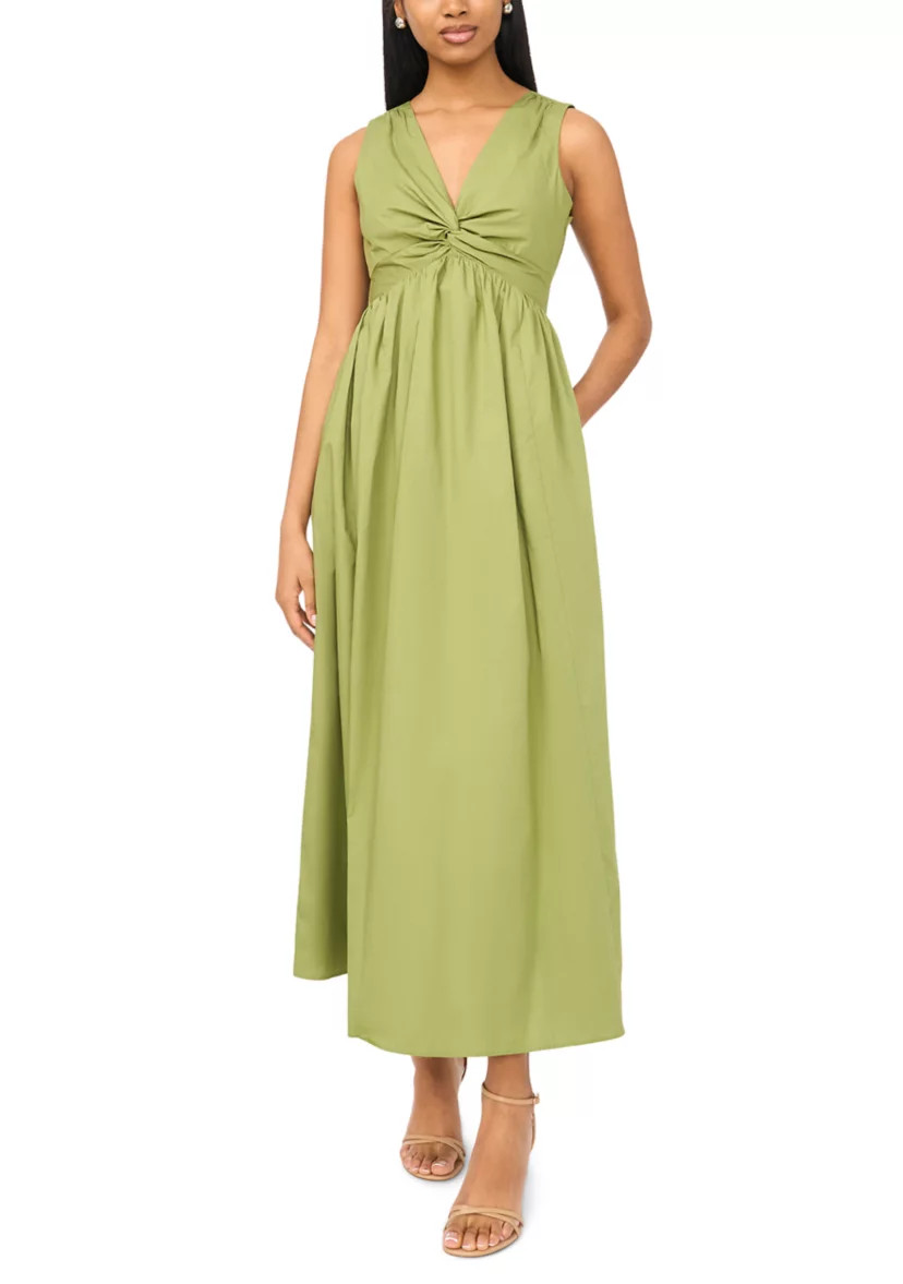 Petite Twist Front Midi Dress | Belk