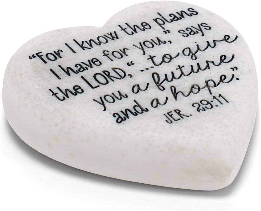 Lighthouse Christian Products Plans for Your Future Scripture Heart 2.25 x 2.25 Cast Stone Plaque | Amazon (US)
