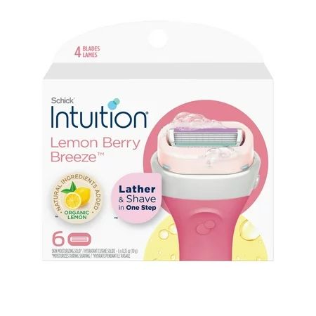 Schick Intuition Lemon Berry Breeze 4-Blade Razor Refill 6ct Lather & Shave In One Step | Walmart (US)