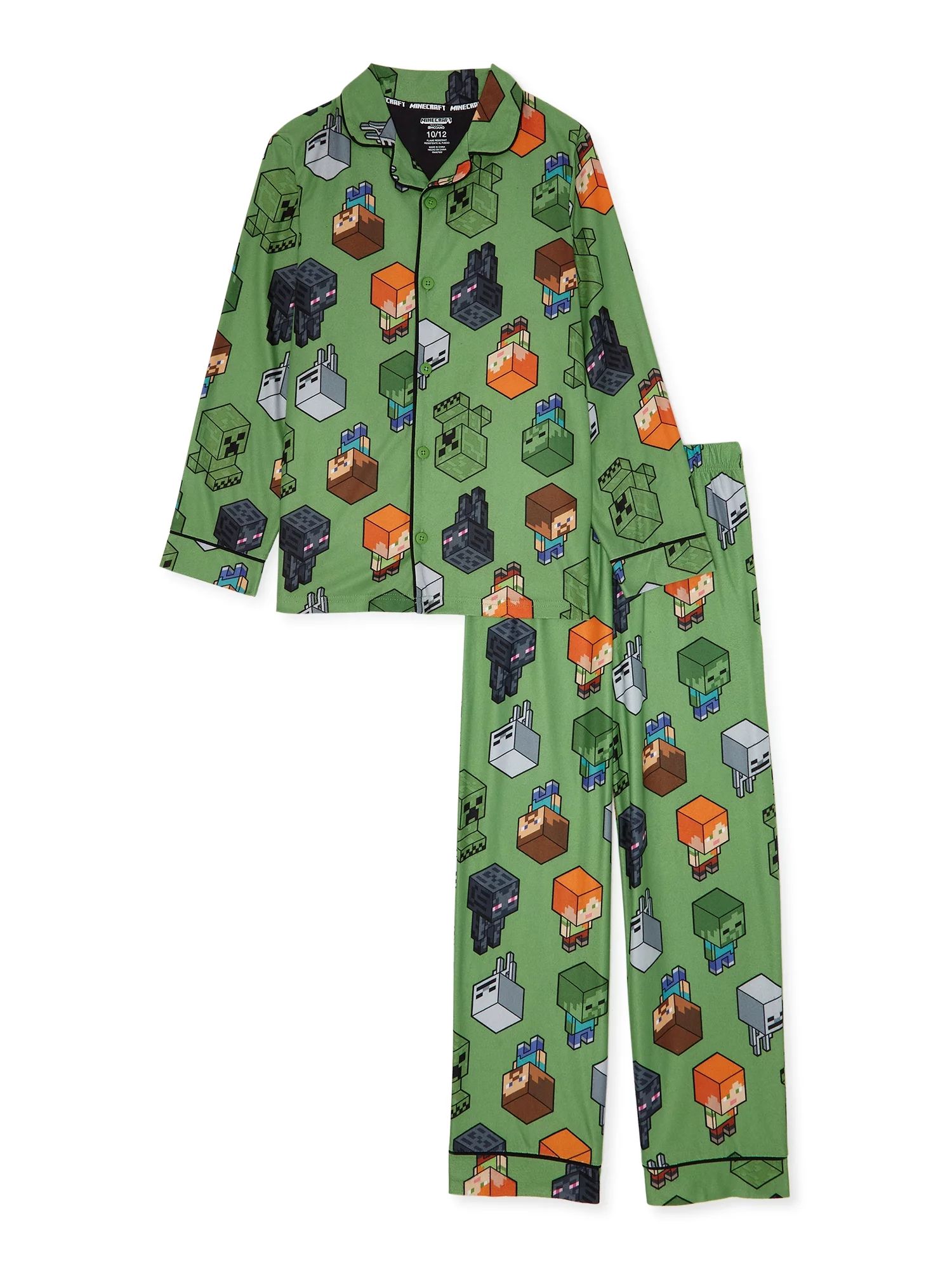 Minecraft Boys Exclusive Pajama Coat, Sizes 4-12, 2-Piece Set | Walmart (US)