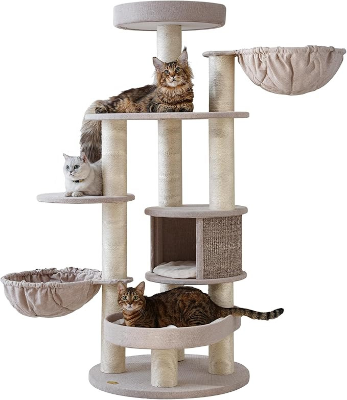 Extra Large Cat Tree for Maine Coon,65 Inches Tall Cat Tree Tower for Indoor Cats Large Adult 20 ... | Amazon (US)