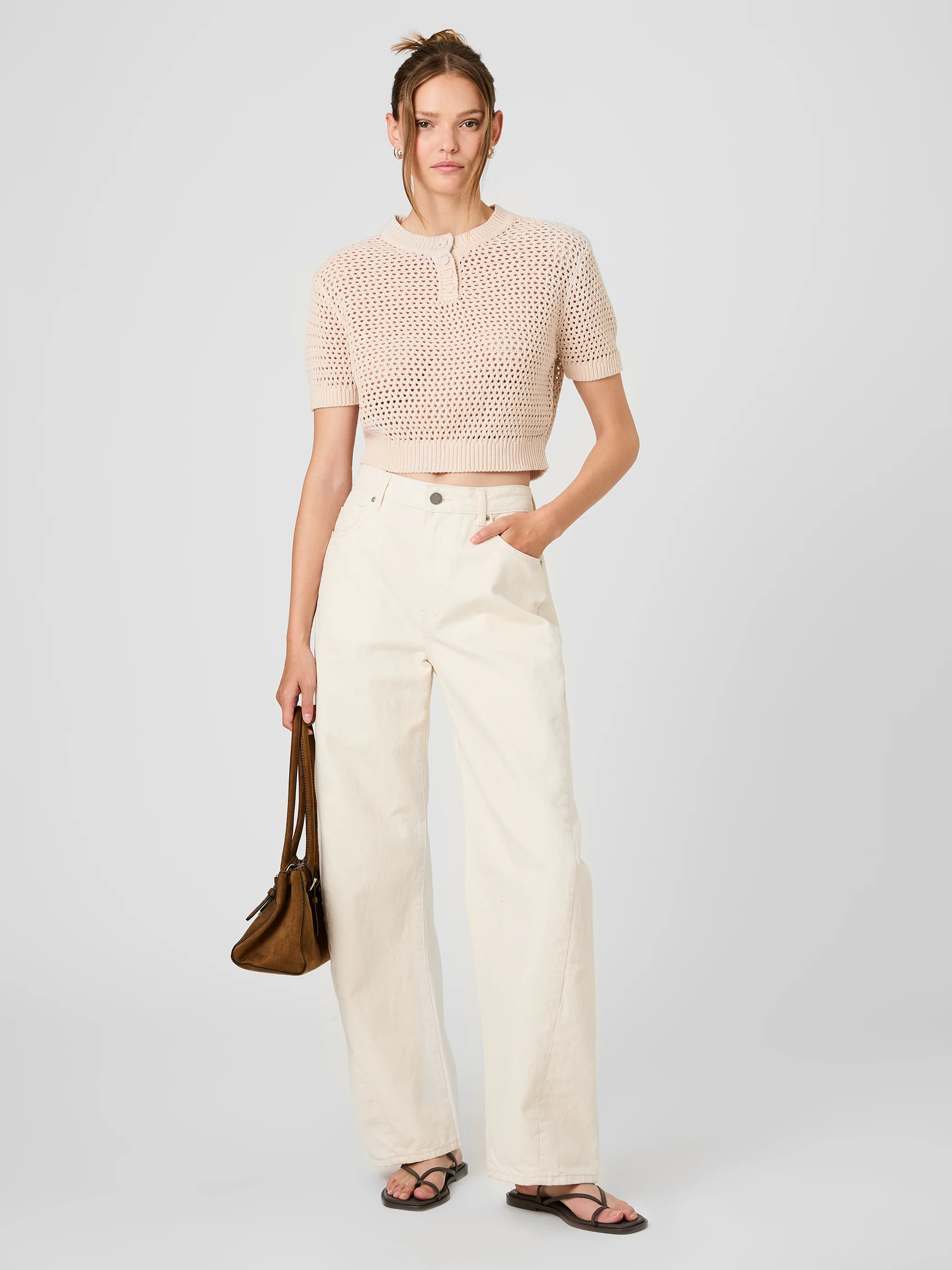 TEDDY ALL OVER KNIT SHORT SLEEVE TOP | French Connection (US)
