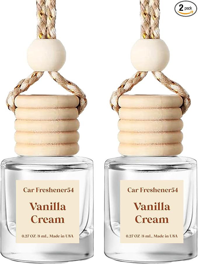 HoogaLife Car Air Freshener Diffuser 2 Pack Hanging Air Freshener Diffuser - Vanilla Cream Fragra... | Amazon (US)