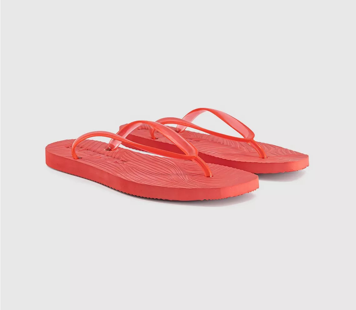 Sleepers Tapered Flip Flops Red Transparent - Women’s Sandals | Office Shoes (UK)