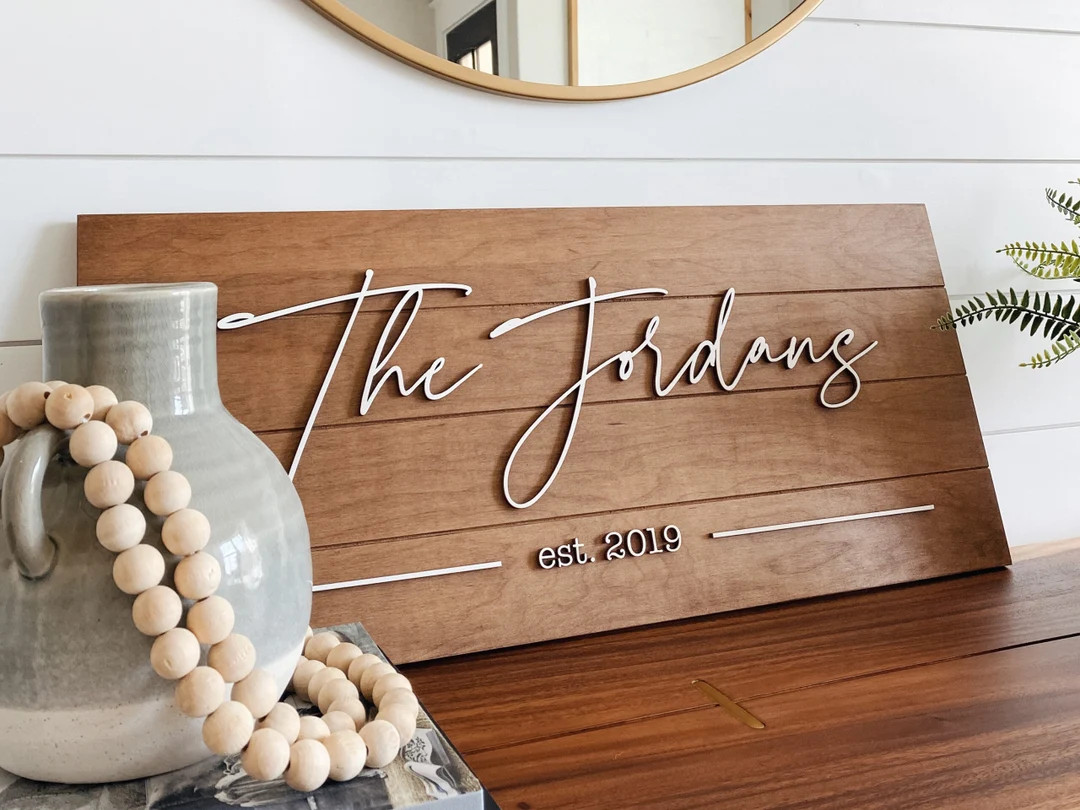 Personalized Wedding Gift for Couple Custom Last Name Sign - Etsy | Etsy (US)