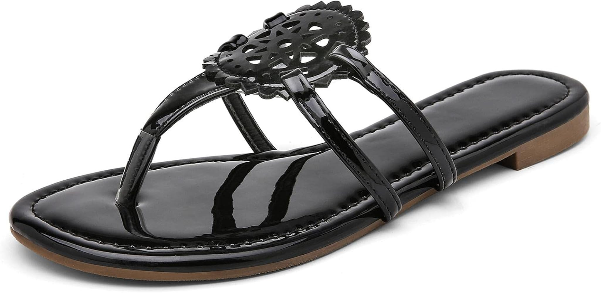 katliu Women's Flat Sandals Flip Flop Sandals Comfortable Dressy Thong Sandals | Amazon (US)