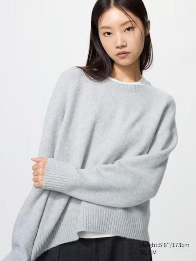 Soufflé Yarn Crew Neck Jumper | UNIQLO (UK)