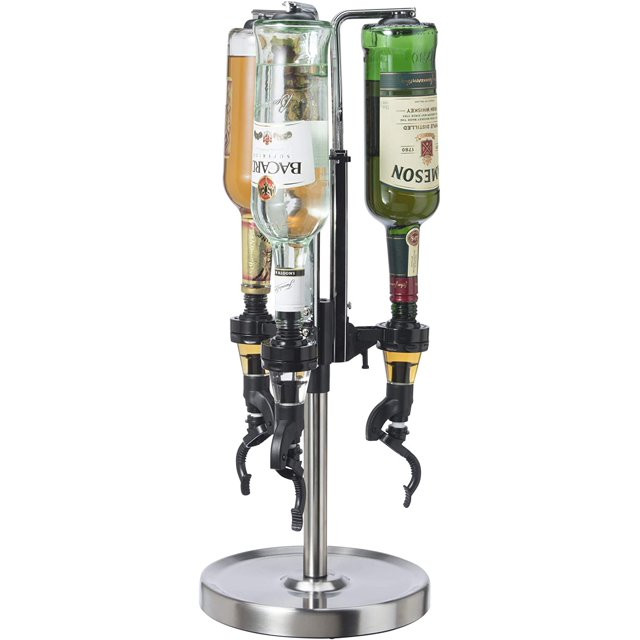 OGGI 3-Bottle Revolving Liquor Dispenser, Stainless Steel | Walmart (US)