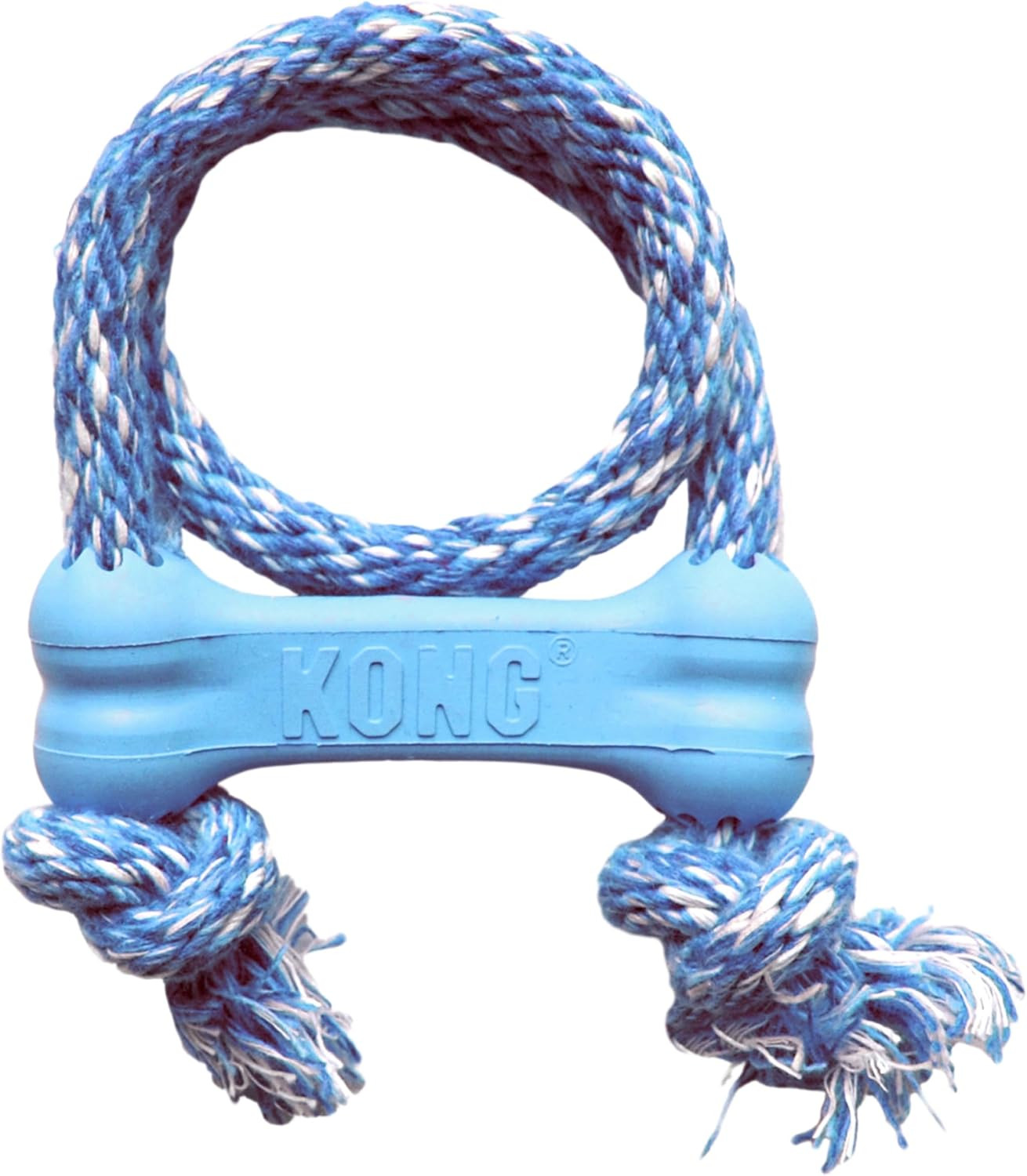 KONG Puppy Goodie Bone with Rope, Natural Rubber, for XS Puppies, Blue | Amazon (US)