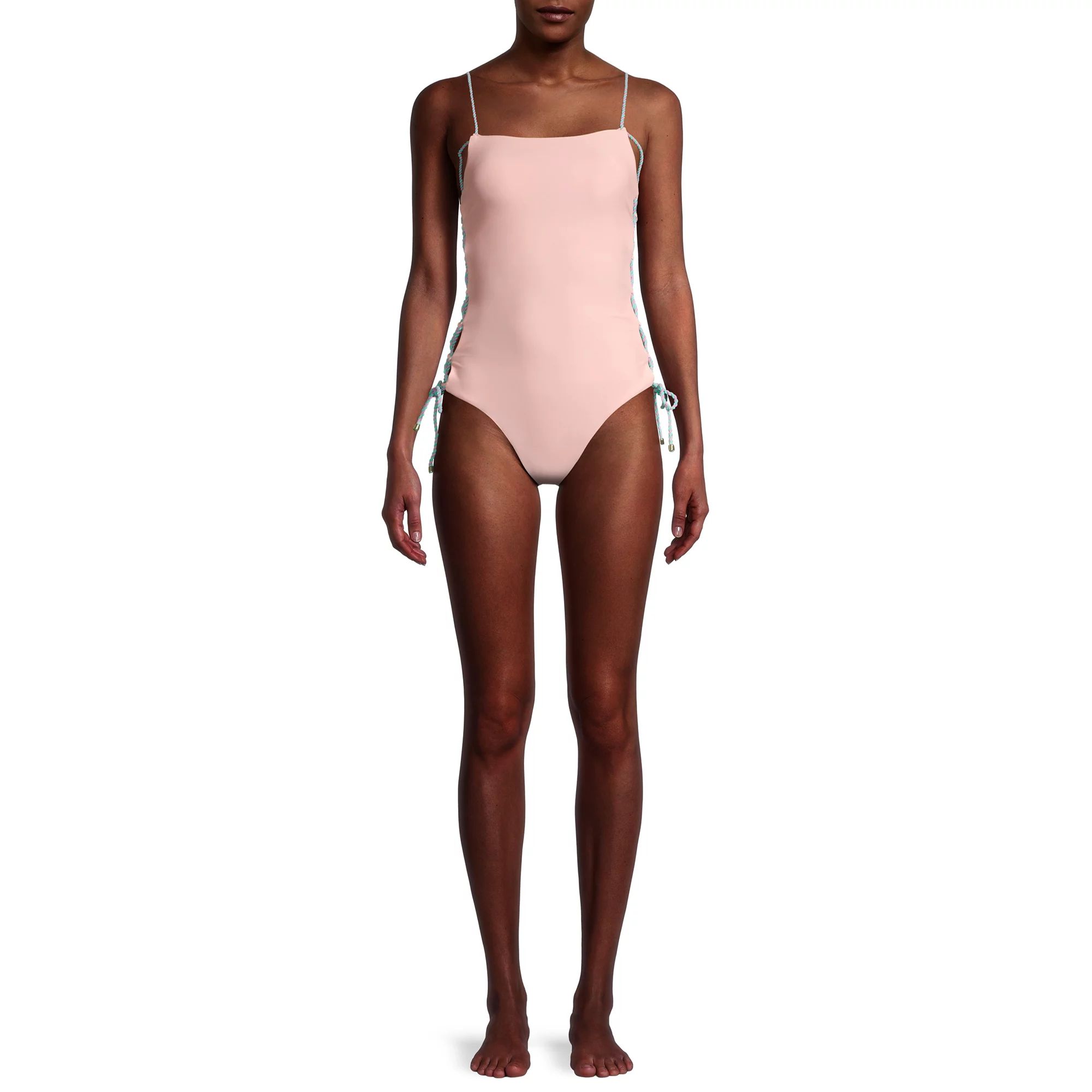 No Boundaries Juniors' Lace-Up Side One-Piece Swimsuit | Walmart (US)