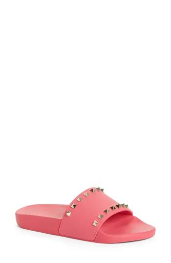 Women's Valentino Garavani Rockstud Slide Sandal, Size 5US / 35EU - Pink | Nordstrom
