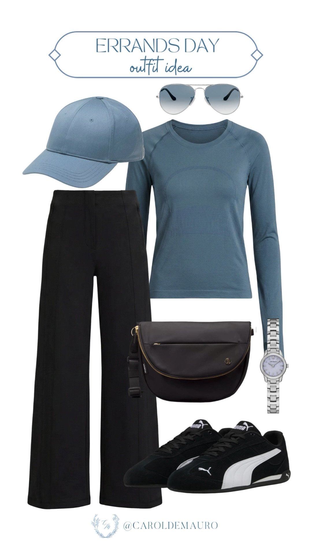 When your day is packed with errands, the only thing you care about is comfort, but you still want to look somewhat decent. That’s why you’ll reach for a matching baseball cap and these incredibly comfortable Puma sneakers. You'll also love how this crossbody bag is a total lifesaver!

errands day, casual ootd, athleisure style, mom on the go, everyday look, spring outfit, wide leg pants, comfy outfit

#LTKU #LTKSeasonal #LTKootd