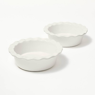 2pc Round Stoneware Mini Pie Dish Cream - Figmint™: Small Baking Dish, Pot Pie Dish, Figmint Kitchen Essentials | Target