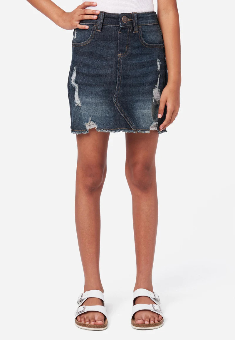 Distressed Mini Denim Skirt | Justice