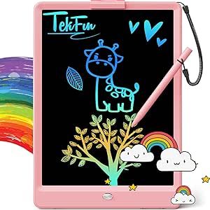 TEKFUN LCD Writing Tablet Doodle Board, 10inch Colorful Drawing Pad for Kids, Mess Free Coloring ... | Amazon (US)