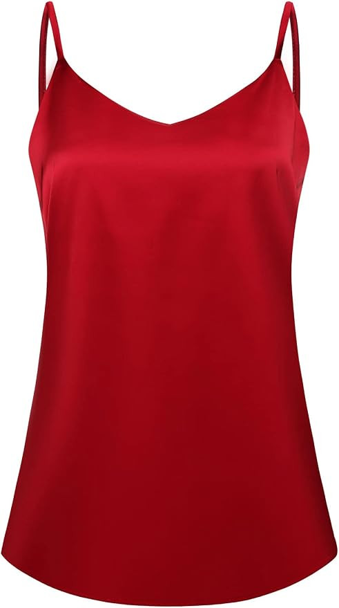 Womens Silk Satin Tank Tops Camisole Cami Dressy Casual Velvet Sleveless Shirt S - 4X | Amazon (US)