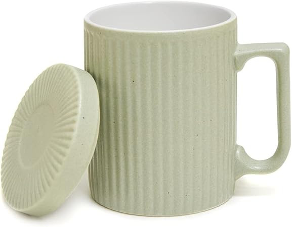 Dostende Coffee Mug with Lid, 12oz Coffee mug and Tea cup with Coaster - Suitable for Dishwasher ... | Amazon (US)