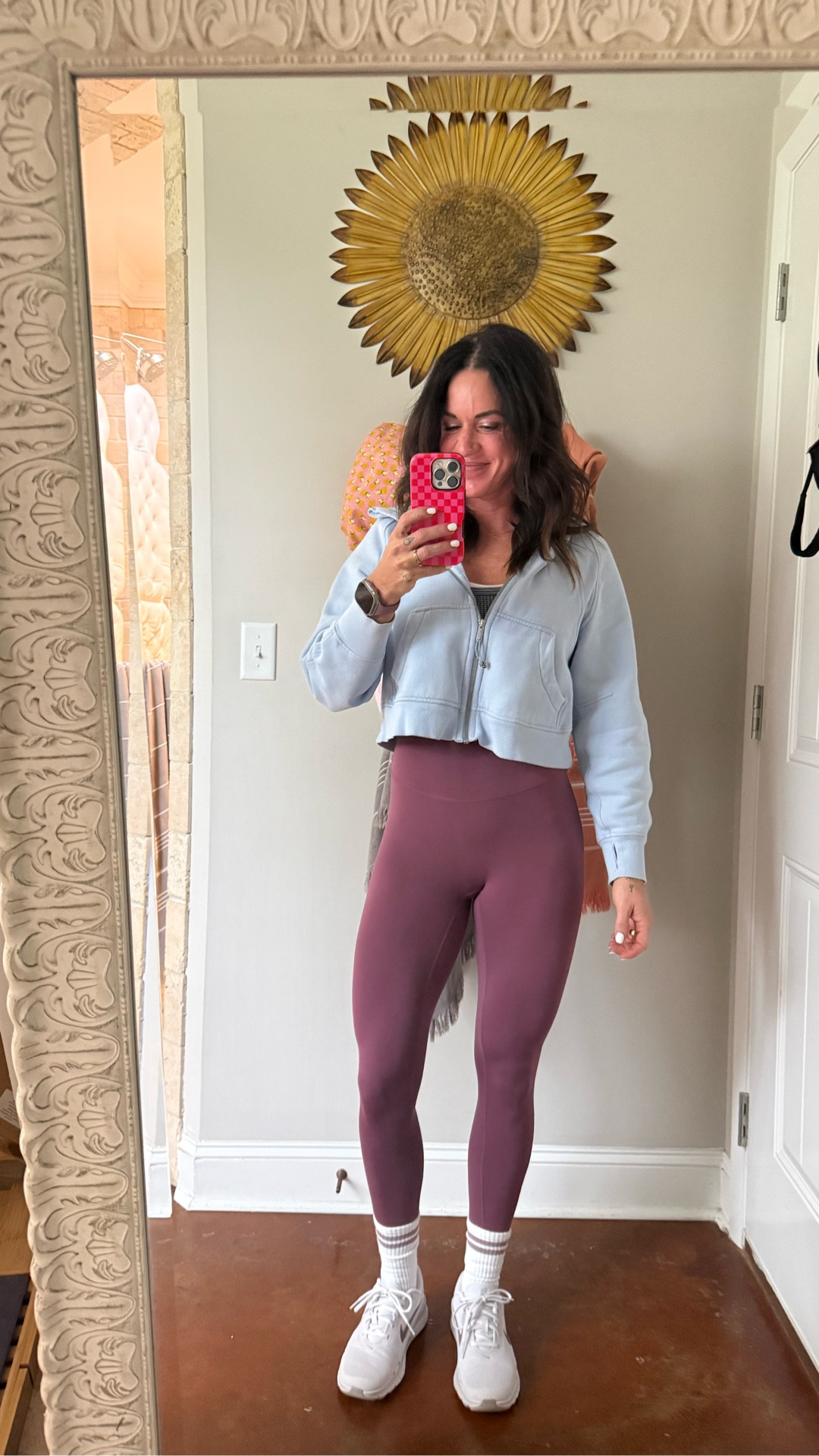 Athletic wear everyday or is it just me? 😂😂 loving this crop @lululemon crop scuba and always the best crew socks! Paragon leggings give us that best booty pop! Top is altered state and shoes are the new Nike metcons! 

#LTKOver40 #LTKfitnessgoals #LTKdayinmylife