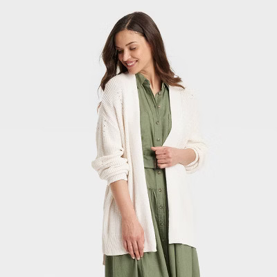 Women's Cardigan Sweater - Universal Thread™ Cream L | Target