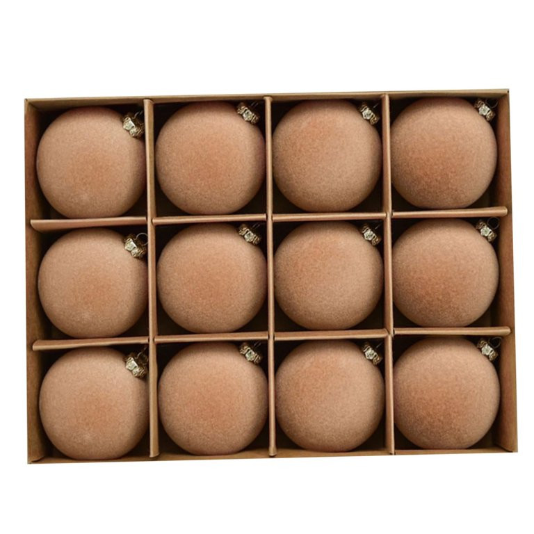 BRDFRL 2.36" Velvet Christmas Balls, 12PCS Plastic Christmas Ball Ornaments for Xmas Tree Hanging... | Walmart (US)