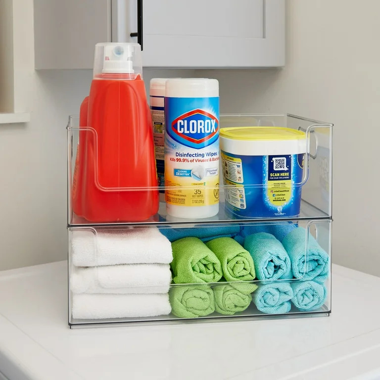 The Home Edit XL Open Front Storage Bin for Kitchen 16" x 10" 6", Clear Plastic | Walmart (US)