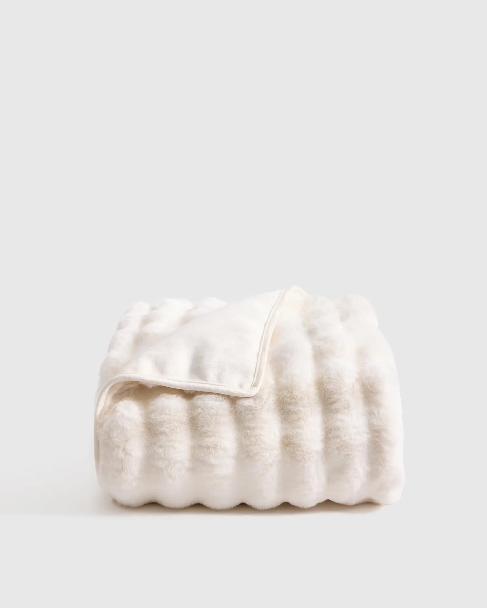 Ruched Faux Fur Throw | Quince