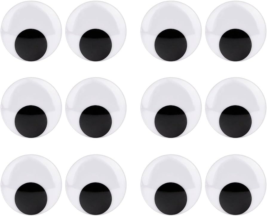 Sunmns 2 Inch Wiggle Eyes with Self Adhesive, 12 Pack | Amazon (US)