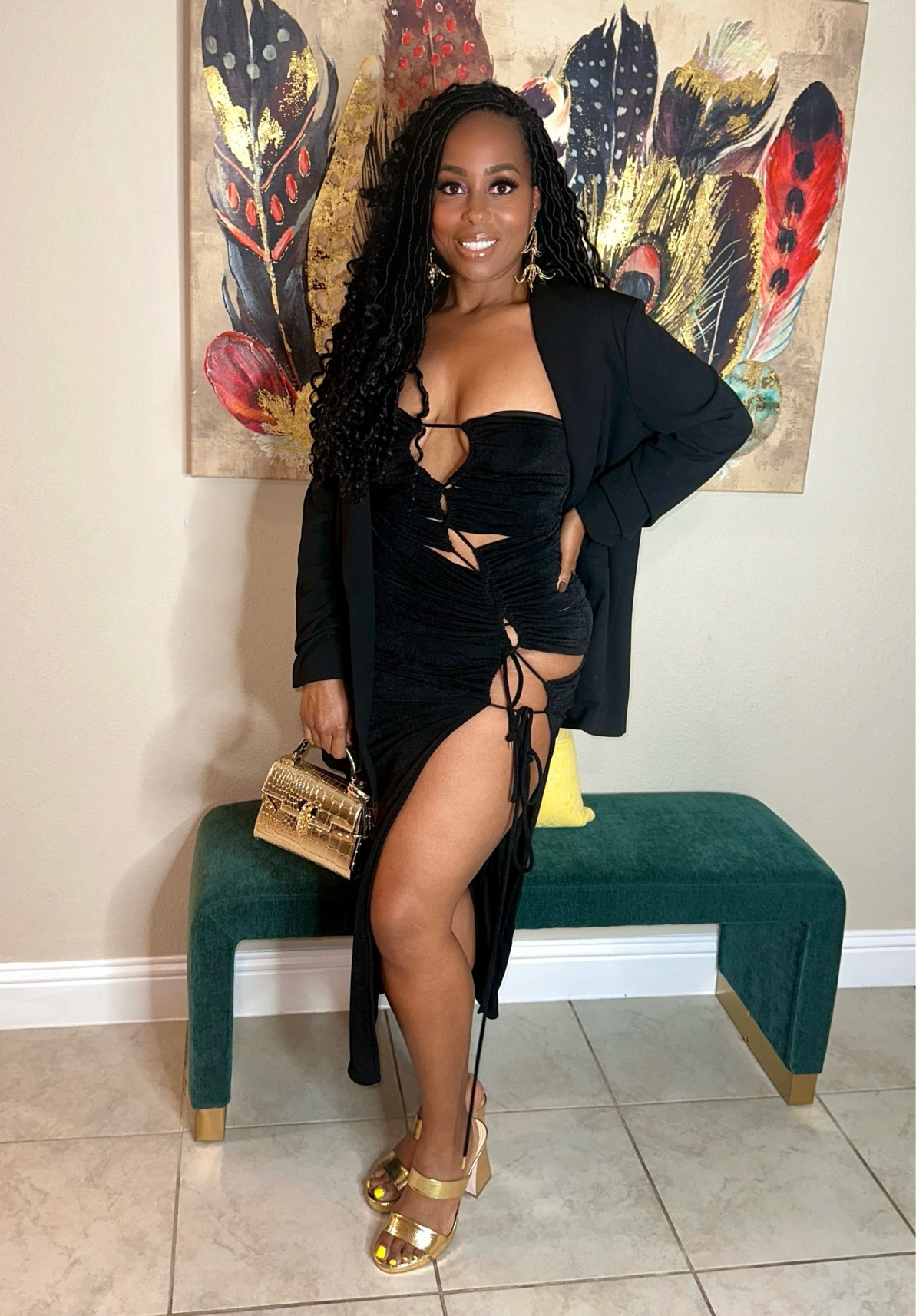 Sexy all black date night look with gold accents ✨ 

#LTKstyletip #LTKplussize